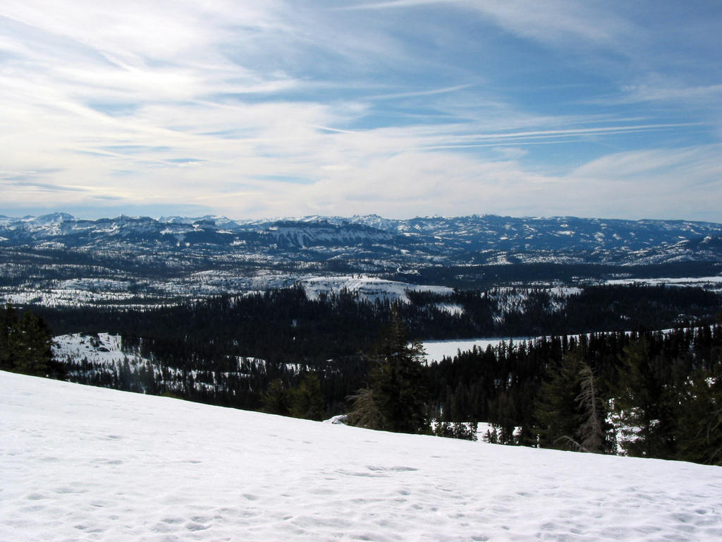 Lake Alpine and the view South