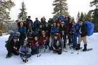 A big happy snowcamping group